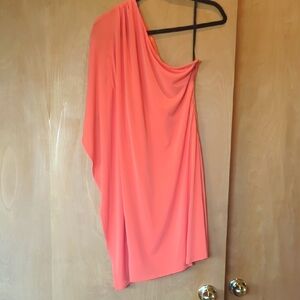 Chic One-Shoulder tangerine Dress